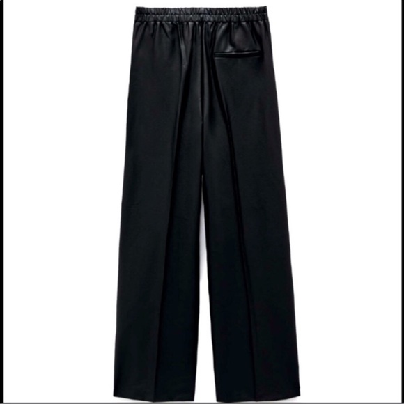 Zara BLK Wax Effect Pants - Sz Medium - NWT - Picture 7 of 9